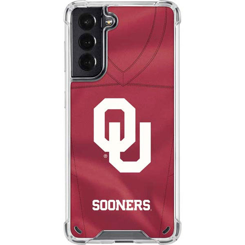 University of Oklahoma Red Jersey Galaxy S21 5G Clear Case