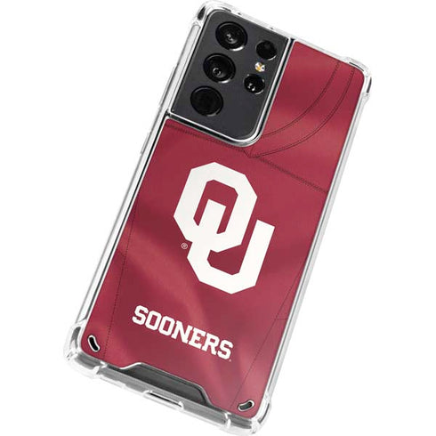 University of Oklahoma Red Jersey Galaxy S21 Ultra 5G Clear Case