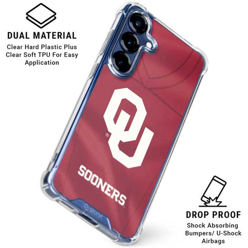 University of Oklahoma Red Jersey Galaxy S25 Clear Case