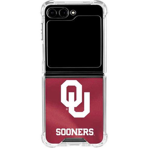 University of Oklahoma Red Jersey Galaxy Z Flip6 Clear Case