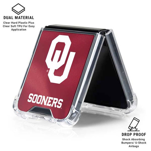 University of Oklahoma Red Jersey Galaxy Z Flip6 Clear Case