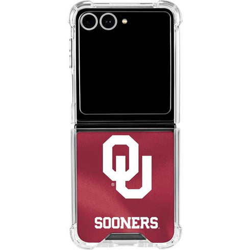 University of Oklahoma Red Jersey Galaxy Z Flip7 Clear Case