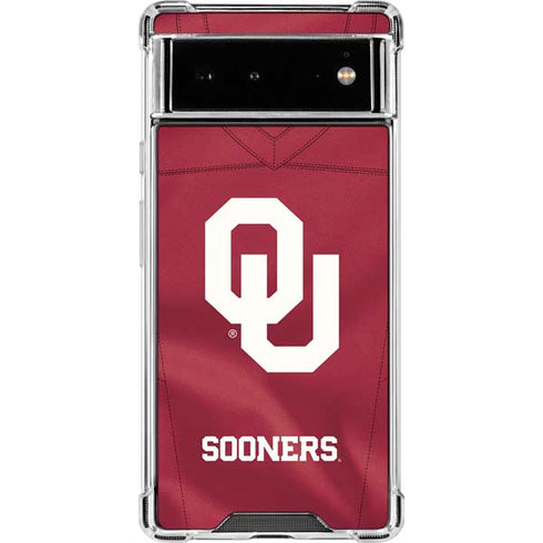 University of Oklahoma Red Jersey Google Pixel 6 Clear Case