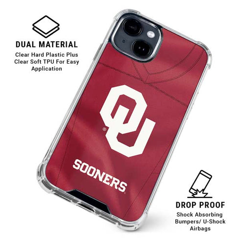 University of Oklahoma Red Jersey iPhone 14 Plus Clear Case
