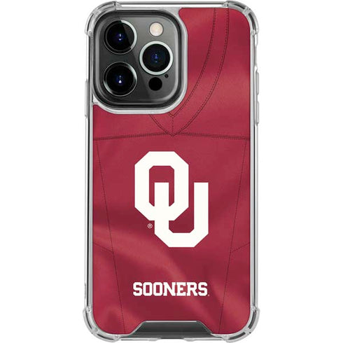University of Oklahoma Red Jersey iPhone 14 Pro Clear Case