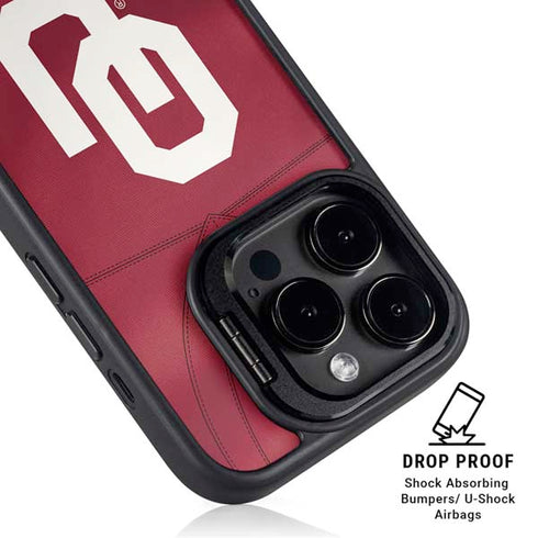 University of Oklahoma Red Jersey iPhone 14 Pro Kickstand Case