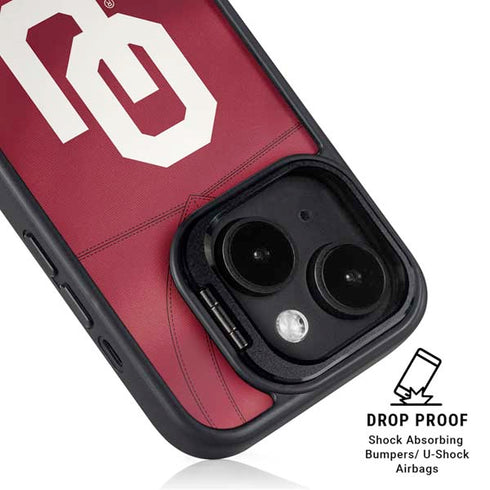 University of Oklahoma Red Jersey iPhone 15 Plus Kickstand Case