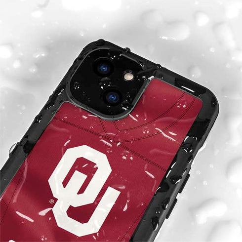 University of Oklahoma Red Jersey iPhone 15 Plus Waterproof Case