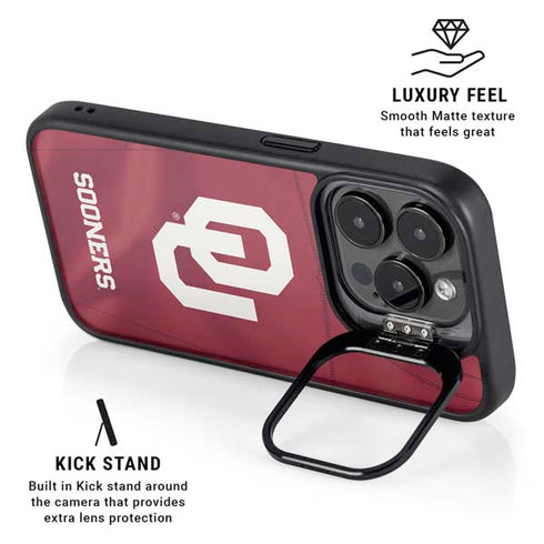 University of Oklahoma Red Jersey iPhone 15 Pro Max Kickstand Case
