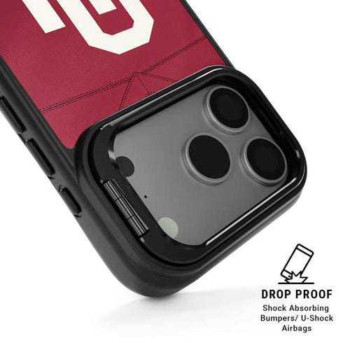 University of Oklahoma Red Jersey iPhone 17 Pro Max Kickstand Case