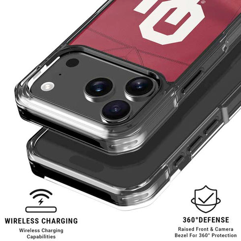 University of Oklahoma Red Jersey iPhone 18 Pro Clear Case