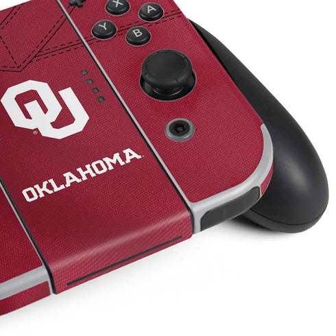 University of Oklahoma Red Jersey Nintendo Switch OLED (2021) Skin