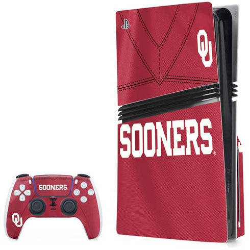 University of Oklahoma Red Jersey PS5 Pro Disk Bundle Skin