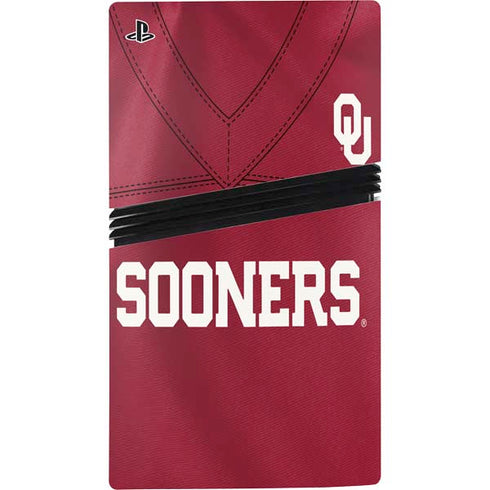 University of Oklahoma Red Jersey PS5 Pro Disk Console Skin