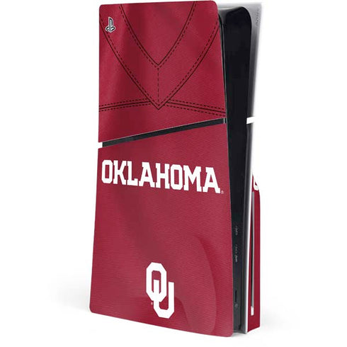 University of Oklahoma Red Jersey PS5 Slim Disk Console Skin