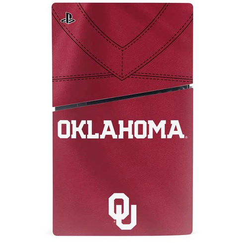 University of Oklahoma Red Jersey PS5 Slim Disk Console Skin