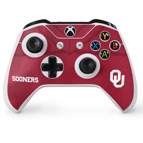 University of Oklahoma Red Jersey Xbox One S Console and Controller Bundle Skin