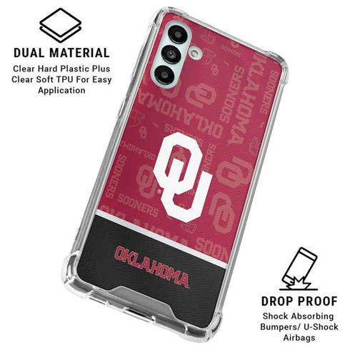 University of Oklahoma Split Jersey Galaxy A13 5G Clear Case