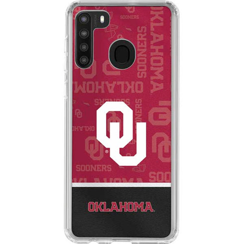 University of Oklahoma Split Jersey Galaxy A21 Clear Case