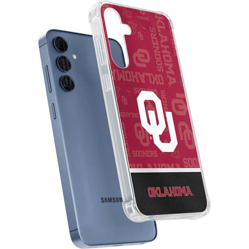 University of Oklahoma Split Jersey Galaxy A55 5G Clear Case