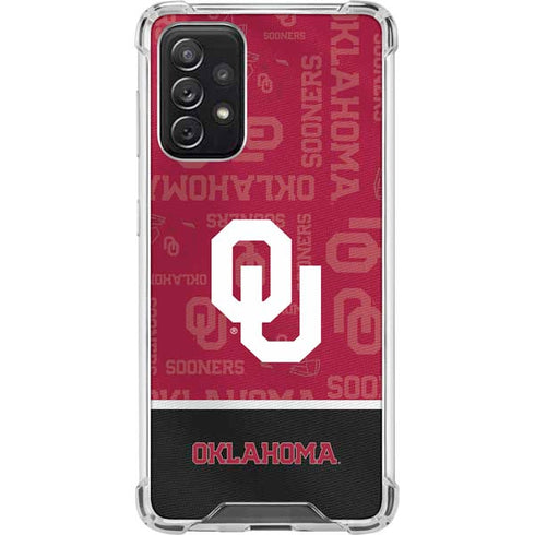 University of Oklahoma Split Jersey Galaxy A72 5G Clear Case