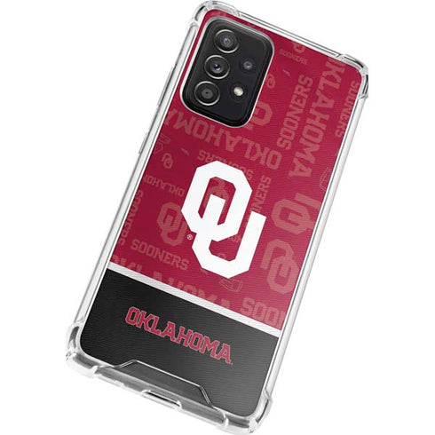 University of Oklahoma Split Jersey Galaxy A72 5G Clear Case