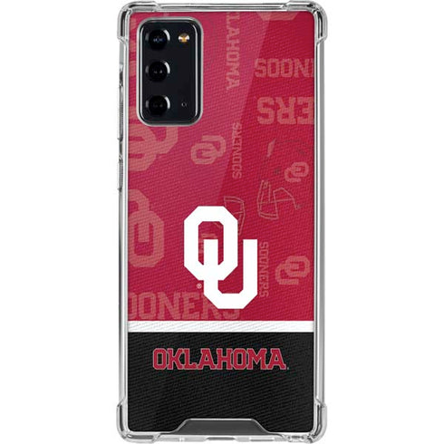 University of Oklahoma Split Jersey Galaxy Note20 5G Clear Case