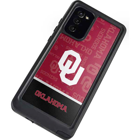 University of Oklahoma Split Jersey Galaxy Note20 5G Waterproof Case