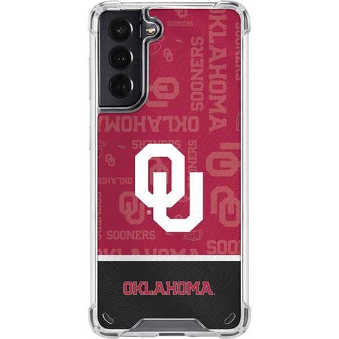 University of Oklahoma Split Jersey Galaxy S21 5G Clear Case