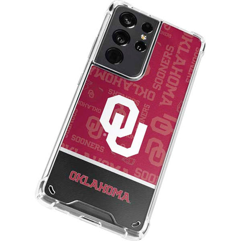 University of Oklahoma Split Jersey Galaxy S21 Ultra 5G Clear Case