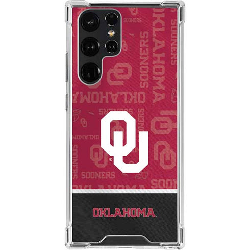 University of Oklahoma Split Jersey Galaxy S22 Ultra Clear Case