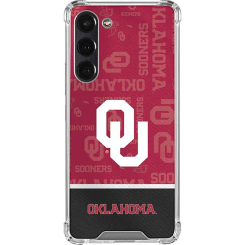 University of Oklahoma Split Jersey Galaxy S23 FE Clear Case