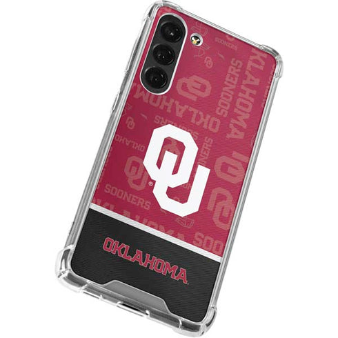 University of Oklahoma Split Jersey Galaxy S23 FE Clear Case