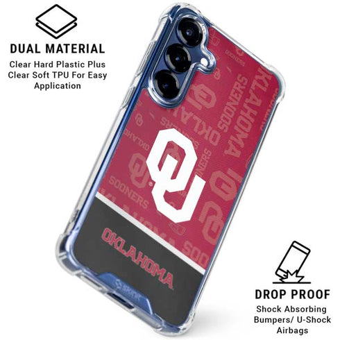 University of Oklahoma Split Jersey Galaxy S25 Clear Case
