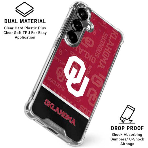 University of Oklahoma Split Jersey Galaxy S26 Plus Clear Case