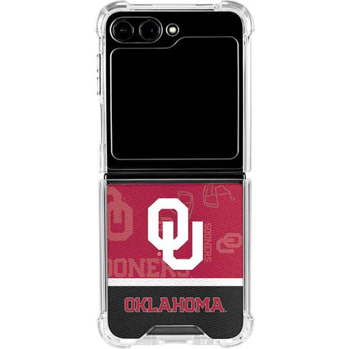 University of Oklahoma Split Jersey Galaxy Z Flip5 5G Clear Case