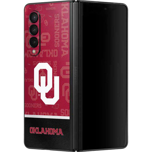 University of Oklahoma Split Jersey Galaxy Z Fold3 5G Skin
