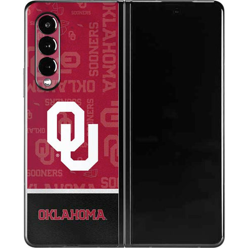 University of Oklahoma Split Jersey Galaxy Z Fold3 5G Skin