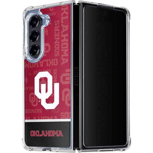 University of Oklahoma Split Jersey Galaxy Z Fold5 5G Clear Case
