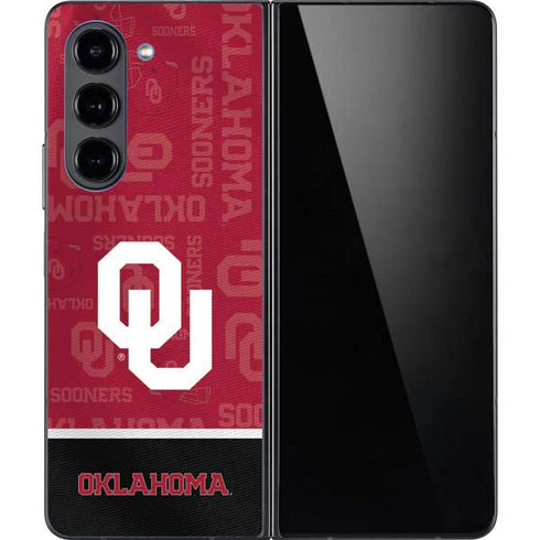 University of Oklahoma Split Jersey Galaxy Z Fold5 5G Skin