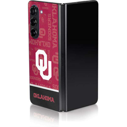 University of Oklahoma Split Jersey Galaxy Z Fold5 5G Skin