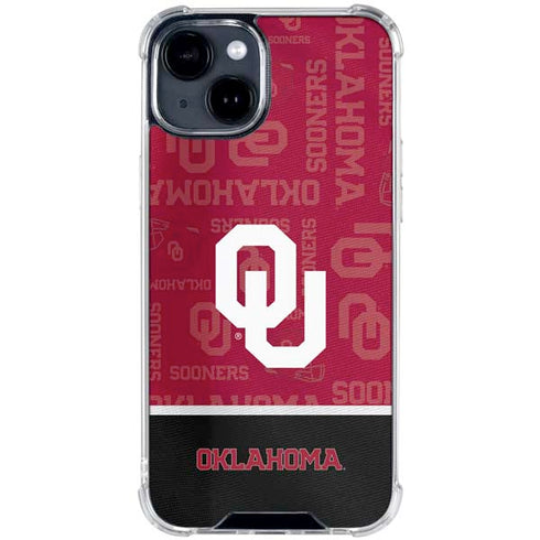 University of Oklahoma Split Jersey iPhone 14 Plus Clear Case