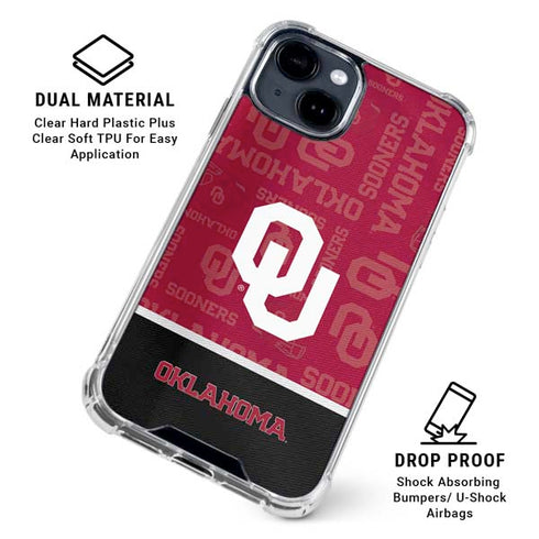 University of Oklahoma Split Jersey iPhone 14 Plus Clear Case