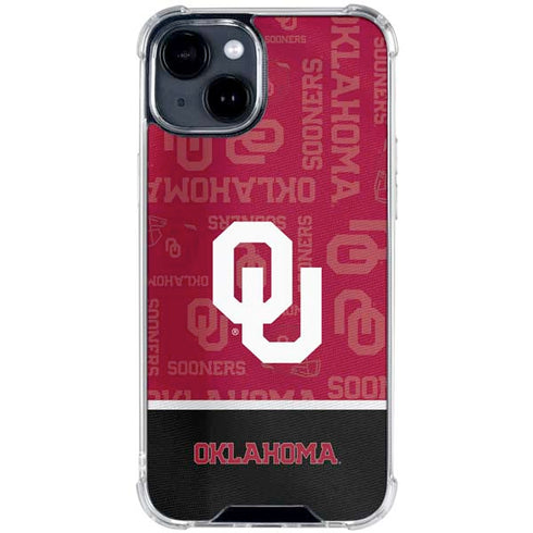 University of Oklahoma Split Jersey iPhone 15 Plus Clear Case