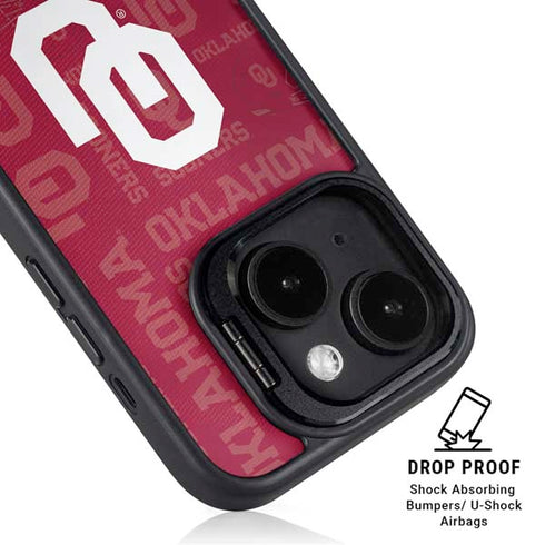 University of Oklahoma Split Jersey iPhone 15 Plus Kickstand Case