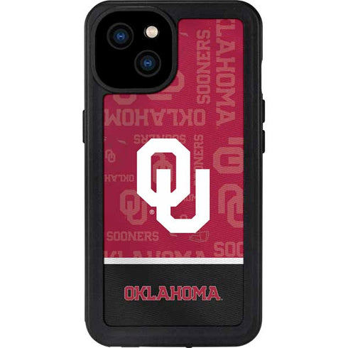 University of Oklahoma Split Jersey iPhone 15 Plus Waterproof Case