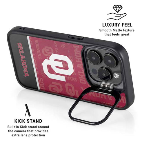 University of Oklahoma Split Jersey iPhone 15 Pro Max Kickstand Case
