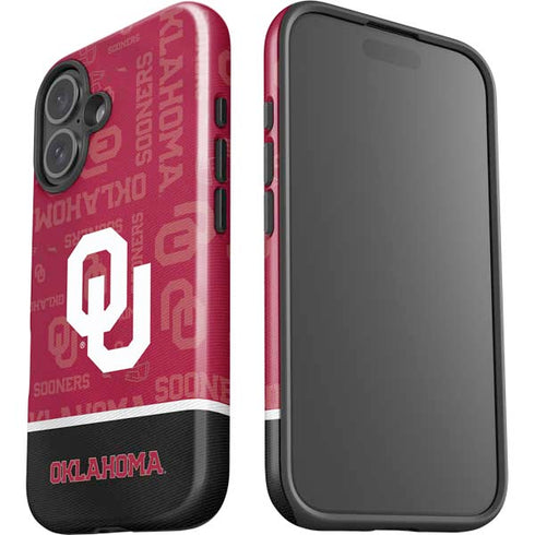 University of Oklahoma Split Jersey iPhone 16 Plus Impact Case