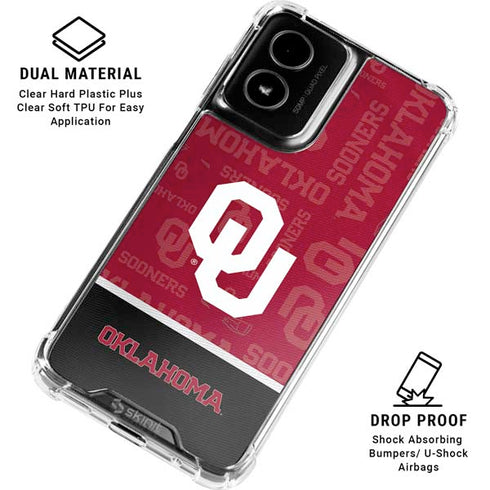 University of Oklahoma Split Jersey Moto G Power 5G (2024) Clear Case