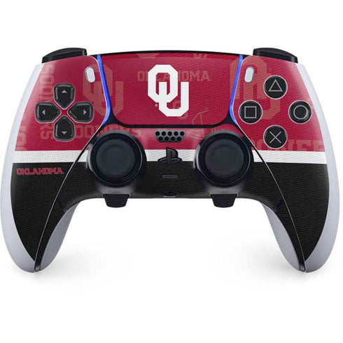 University of Oklahoma Split Jersey PS5 DualSense Edge Pro Controller Skin